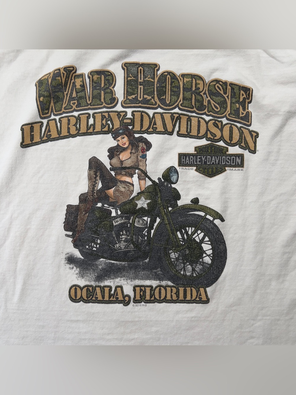 Harley Davidson War Horse Ocala Florida Graphic Tee Mens 2XL 2016